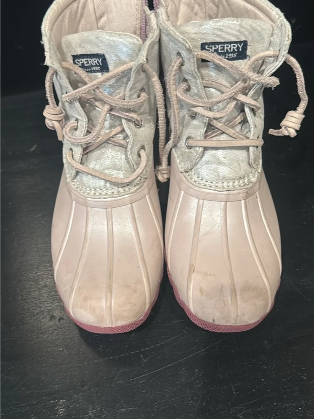 Sperry Light Pink Lace-Up Saltywater Ankle Boots